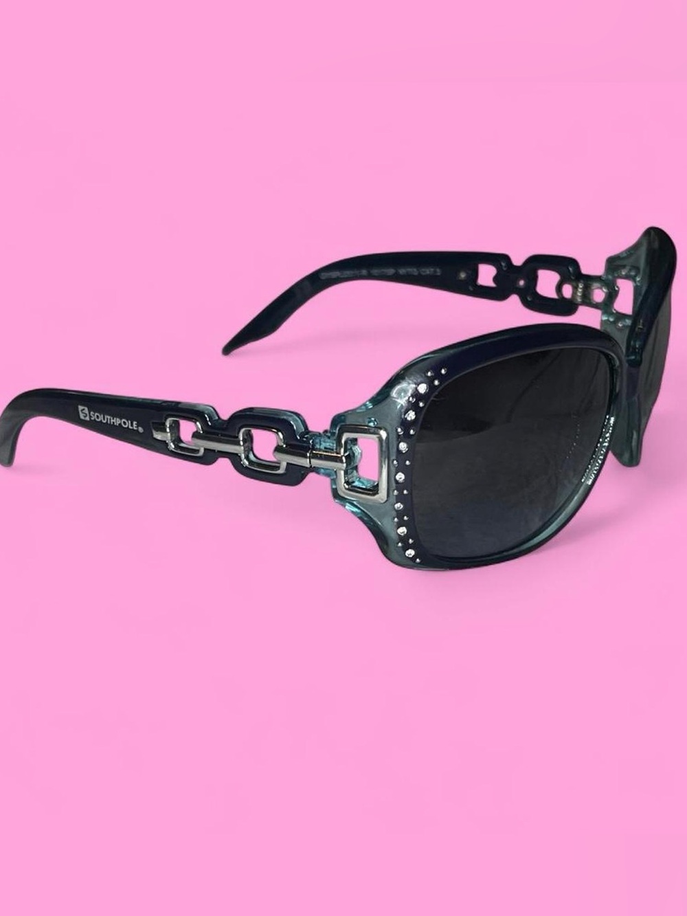 South Pole Black Sunglasses with Crystal Accents